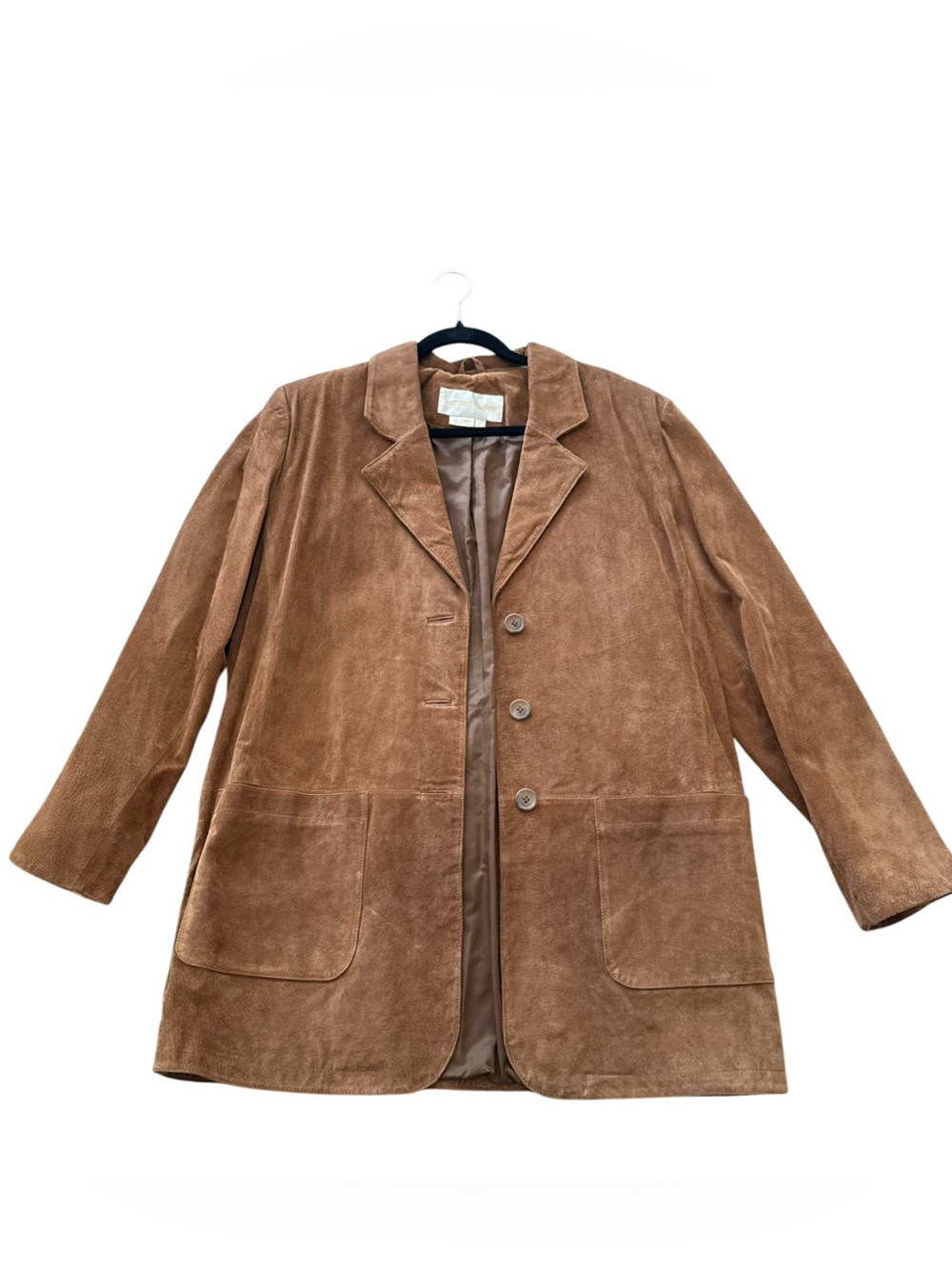 Margaret Godfrey Vintage Women's Tan Suede Button-Front Leather Jacket